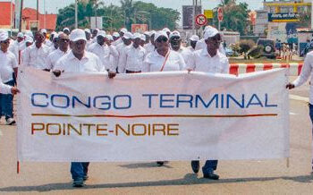 Fête du travail : plus de 150 employés de Congo Terminal défilent à la place de la gare