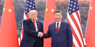 Xi Jinping s&rsquo;entretient avec Donald Trump à Beijing